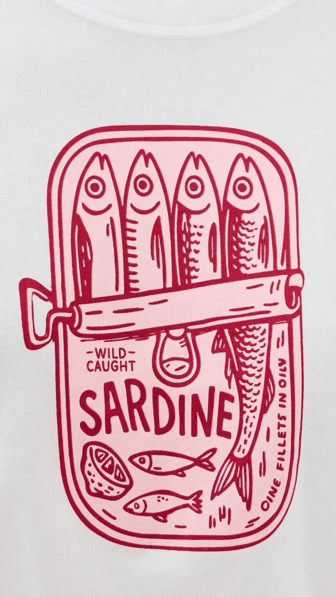 Sunny Somewhere Sardine Summer Femme Crew Tee | Thumbnail 6 Sunny Somewhere Sardine Summer Femme Crew Tee | Thumbnail 6