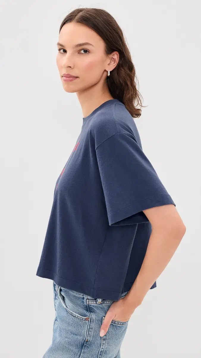 Madewell The Boxy Crop Tee in Vintage Jersey Thank You For Visiting Graphic | Thumbnail 4