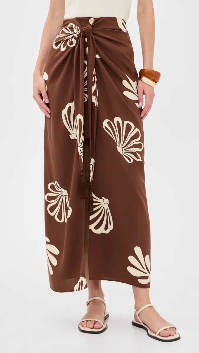 Dress To Brown Maritime Front Knot Maxi Skirt | Thumbnail 2