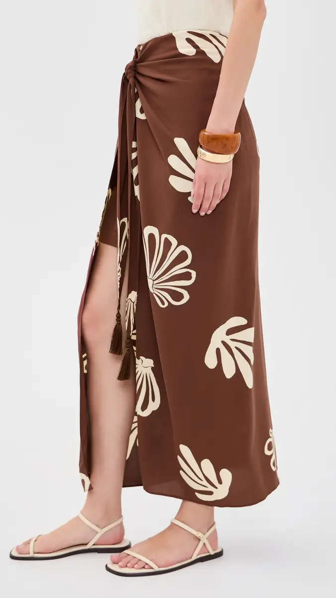 Dress To Brown Maritime Front Knot Maxi Skirt | Thumbnail 4