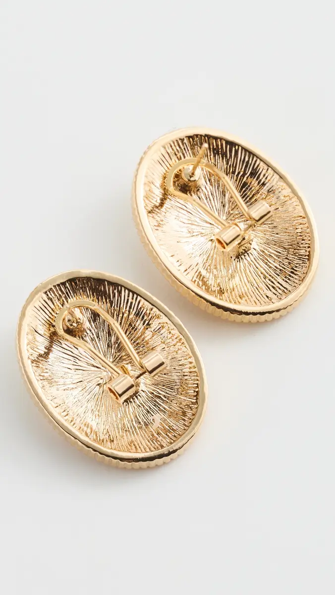 By Adina Eden Colored Two-Tone Stone Oval Stud Earrings | Thumbnail 4 By Adina Eden Colored Two-Tone Stone Oval Stud Earrings | Thumbnail 4
