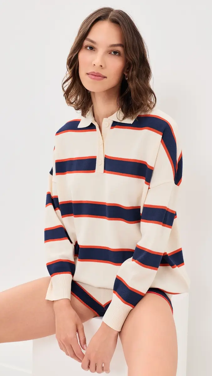 SEROYA Taby Sweater Eggshell Stripe | Thumbnail 2