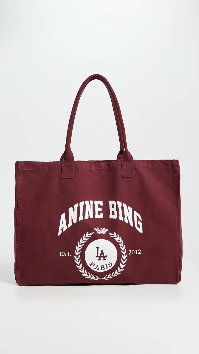 Anine Bing Leo Canvas Collegiate Tote Bag | Thumbnail 2 Anine Bing Leo Canvas Collegiate Tote Bag | Thumbnail 2