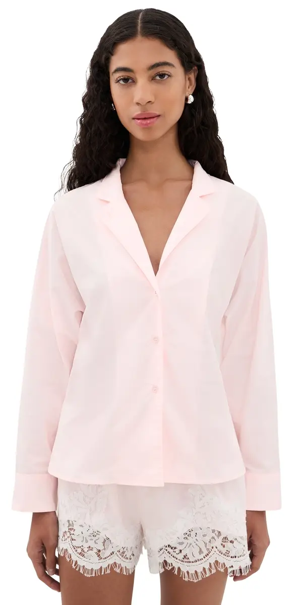 MAUDE CLUB Dakota Button Down Shirt Baby Pink | Image 1 MAUDE CLUB Dakota Button Down Shirt Baby Pink | Image 1