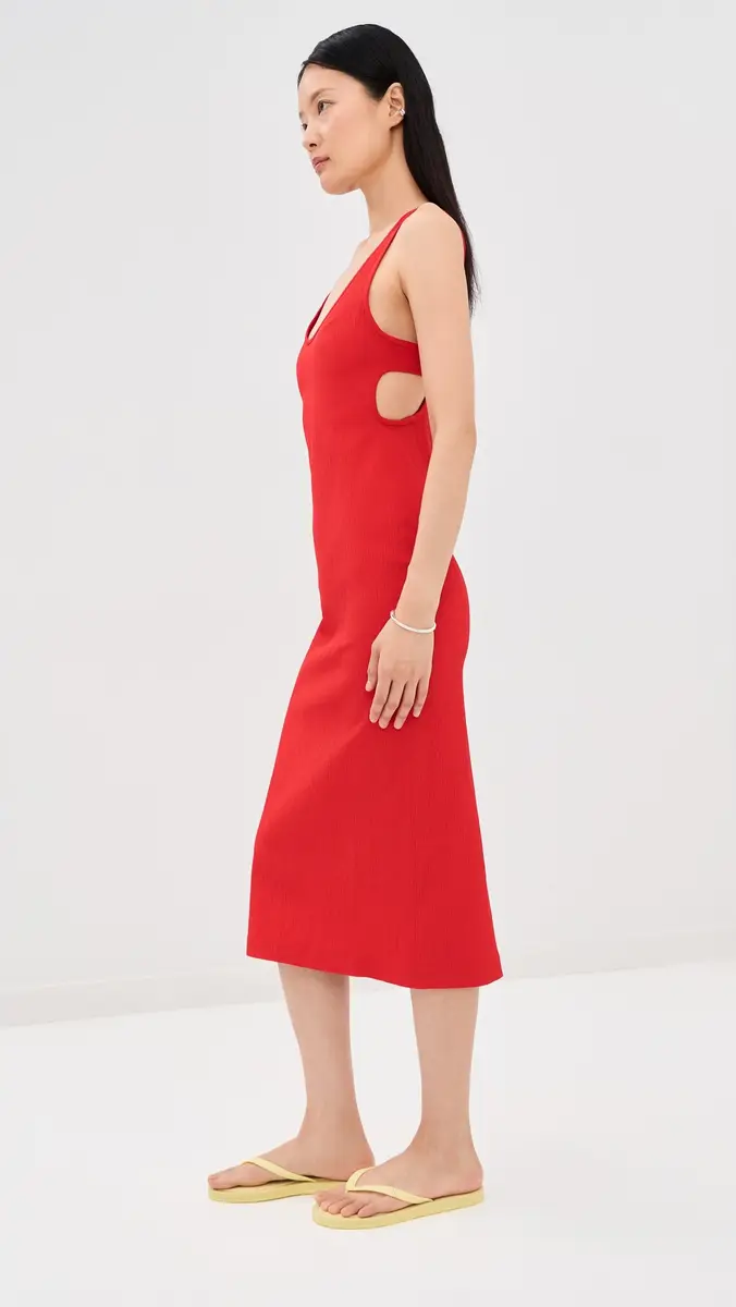 Tibi Creased Stretch Crepe Racerback Dress | Thumbnail 4