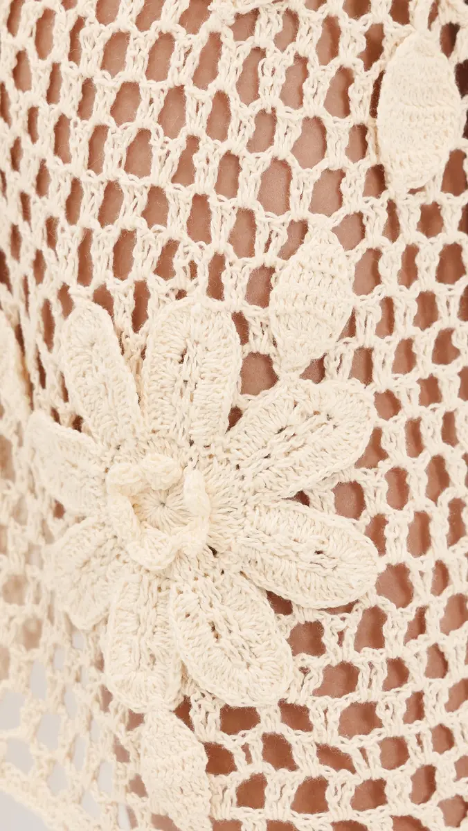 Agua Bendita Rosetta Handmade Crochet Mini Coverup Dress | Thumbnail 6