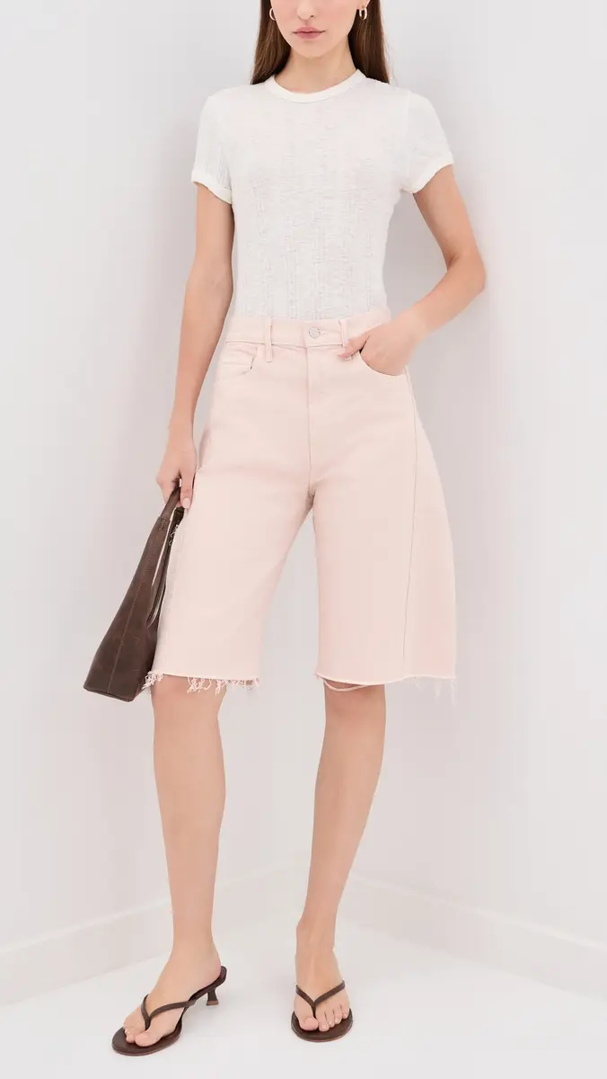 Mother The Half-Pipe Bermuda Fray Denim Shorts | Thumbnail 5
