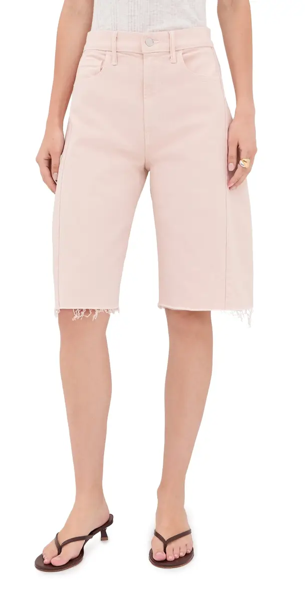 Mother The Half-Pipe Bermuda Fray Denim Shorts | Image 1 Mother The Half-Pipe Bermuda Fray Denim Shorts | Image 1