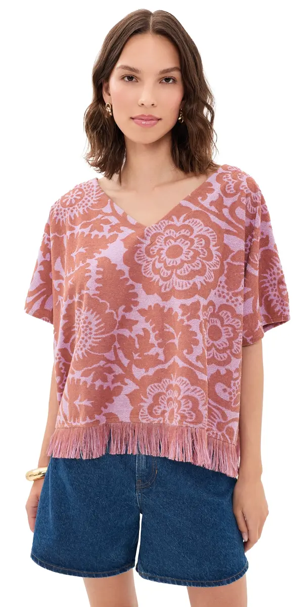 Essentiel Antwerp Jorlando Towel Jersey V Top Combo Violette | Image 1 Essentiel Antwerp Jorlando Towel Jersey V Top Combo Violette | Image 1