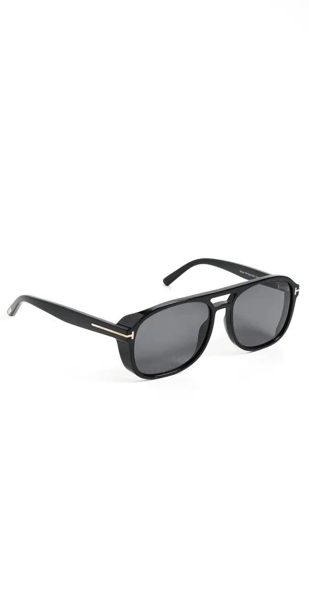 Tom Ford Rosco Sunglasses Shiny Black One Size | Image 1 Tom Ford Rosco Sunglasses Shiny Black One Size | Image 1