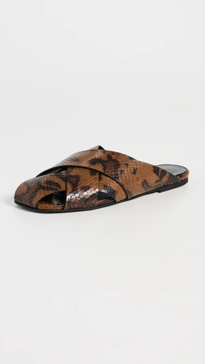 Proenza Schouler Slant Cross Slides In Embossed Python | Thumbnail 2