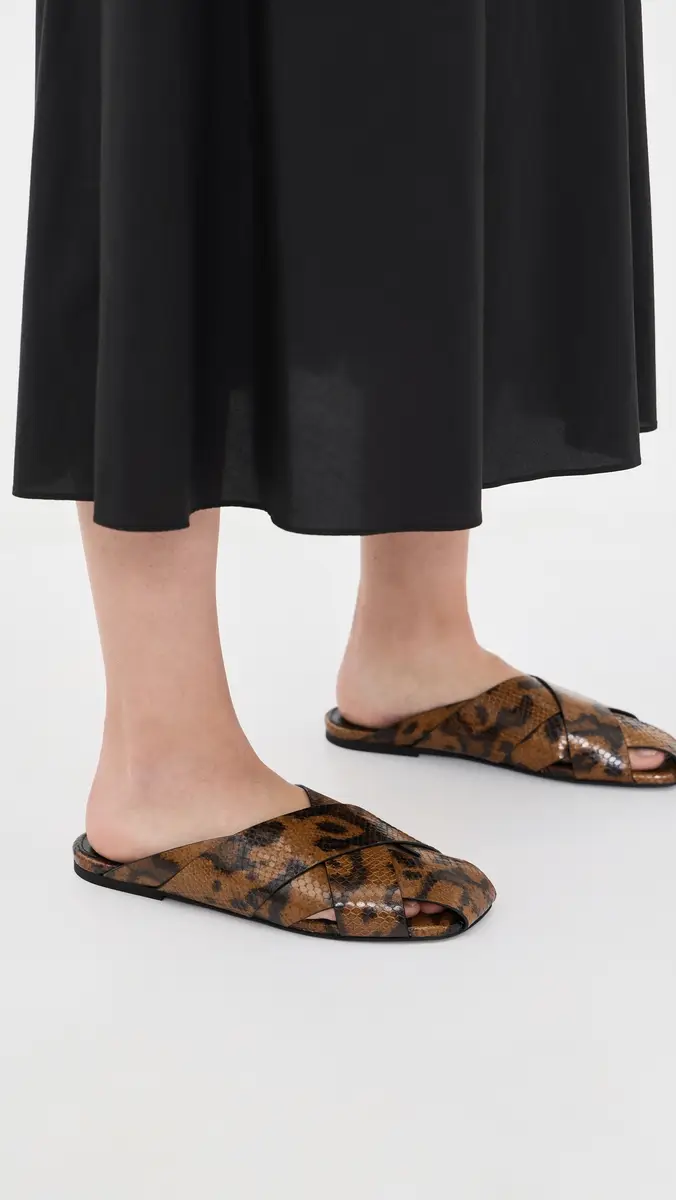 Proenza Schouler Slant Cross Slides In Embossed Python | Thumbnail 3