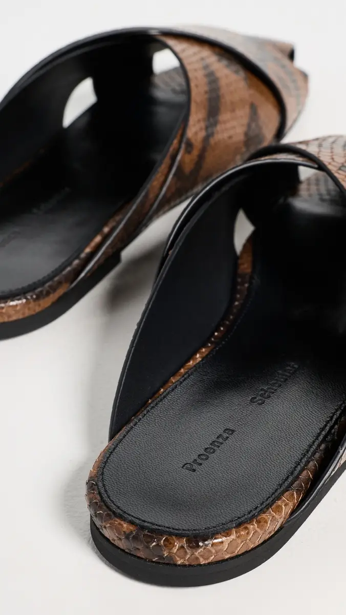 Proenza Schouler Slant Cross Slides In Embossed Python | Thumbnail 4