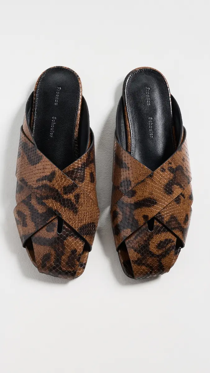 Proenza Schouler Slant Cross Slides In Embossed Python | Thumbnail 5