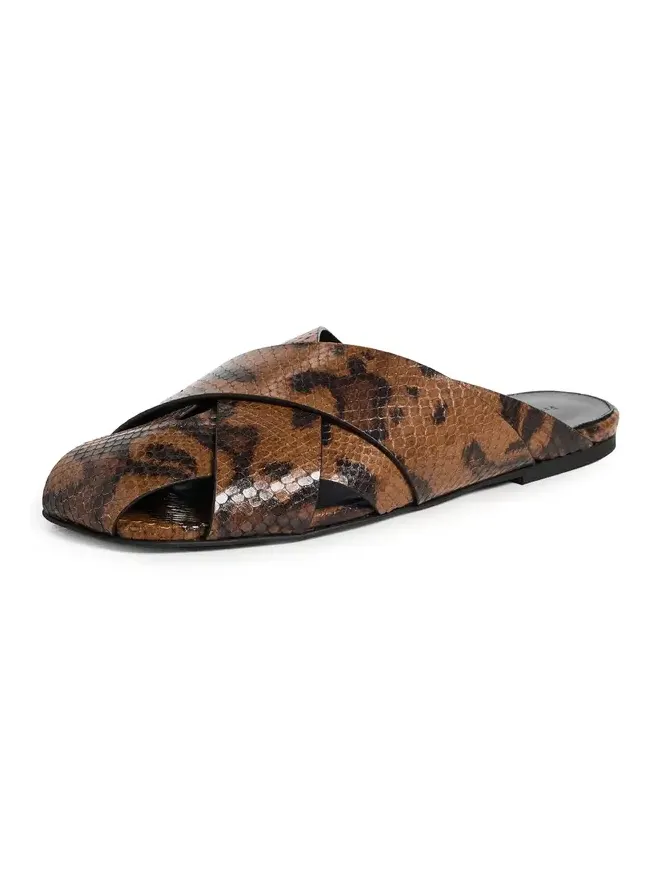 Slant Cross Slides In Embossed Python