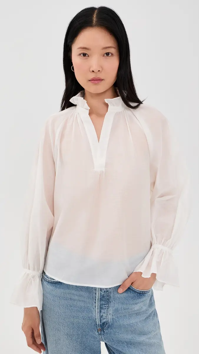 Polo Ralph Lauren Cotton-Silk Organdy Blouse | Thumbnail 2 Polo Ralph Lauren Cotton-Silk Organdy Blouse | Thumbnail 2