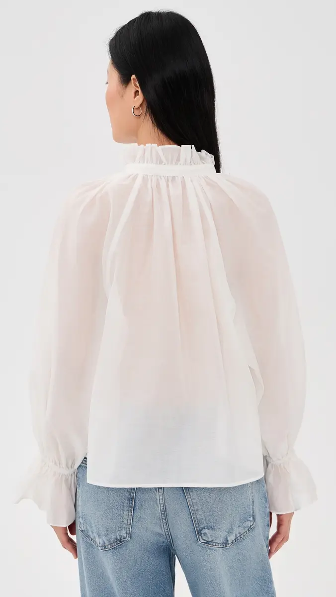 Polo Ralph Lauren Cotton-Silk Organdy Blouse | Thumbnail 3 Polo Ralph Lauren Cotton-Silk Organdy Blouse | Thumbnail 3
