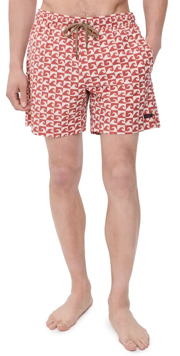 Faherty All Day Swim Trunks 6 Clay Wave Block S | Image 1 Faherty All Day Swim Trunks 6 Clay Wave Block S | Image 1