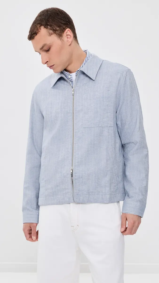 Wax London Eldon Cotton Linen Herringbone Jacket | Thumbnail 2