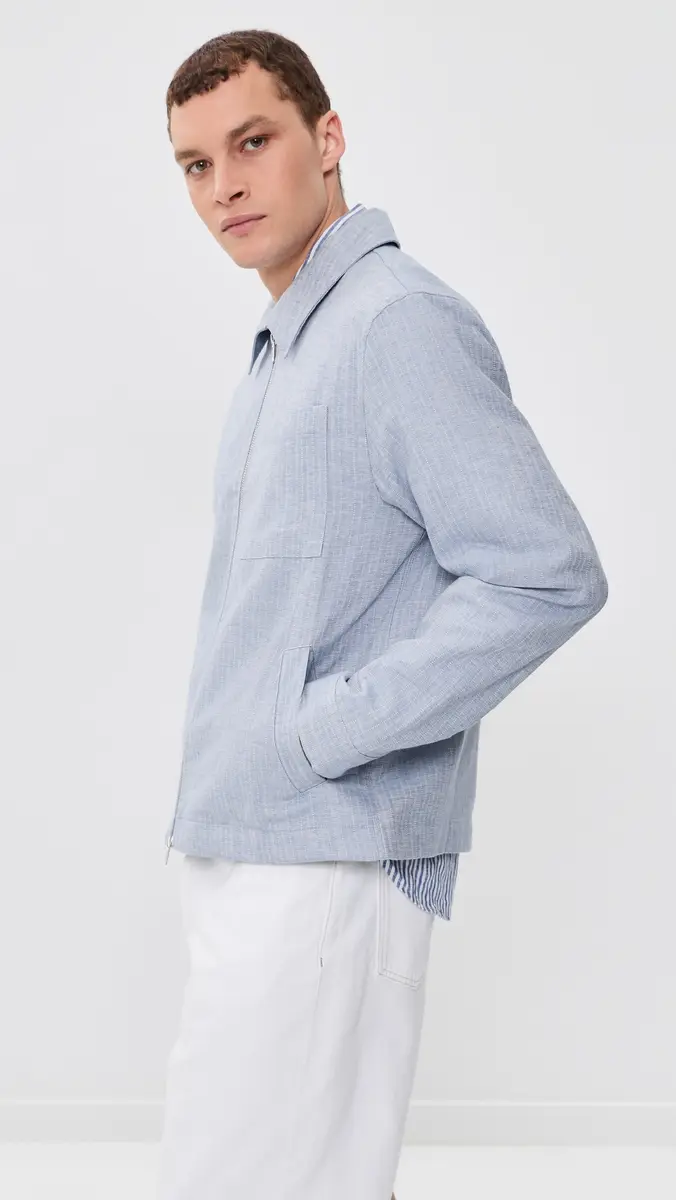 Wax London Eldon Cotton Linen Herringbone Jacket | Thumbnail 4