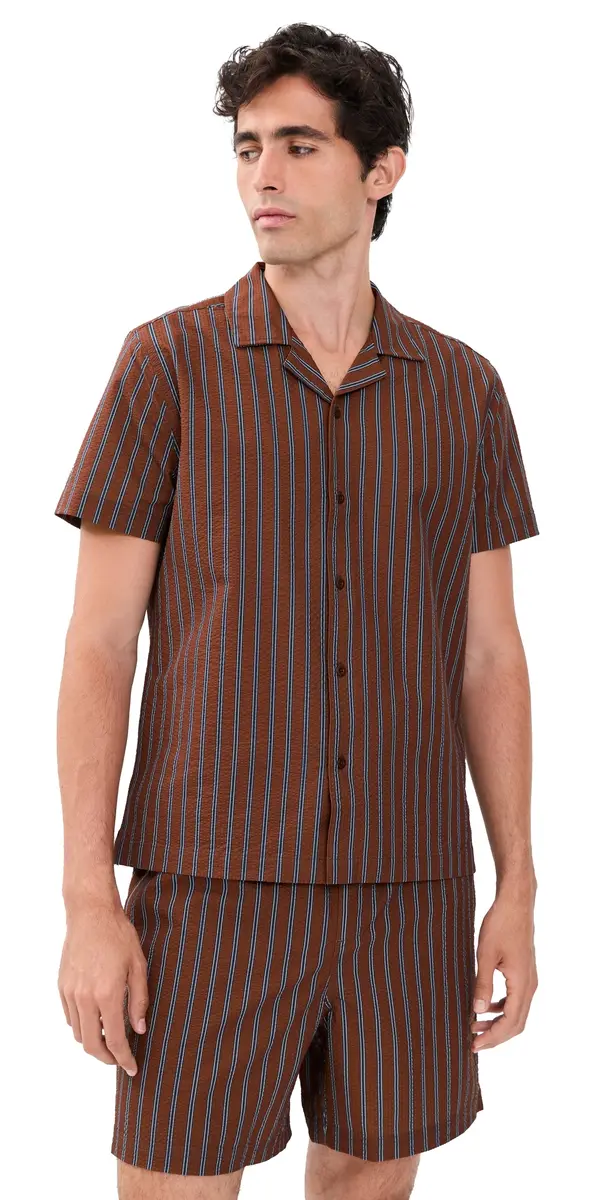 RAILS Amalfi Shirt Rust Navy tripe | Image 1 RAILS Amalfi Shirt Rust Navy tripe | Image 1