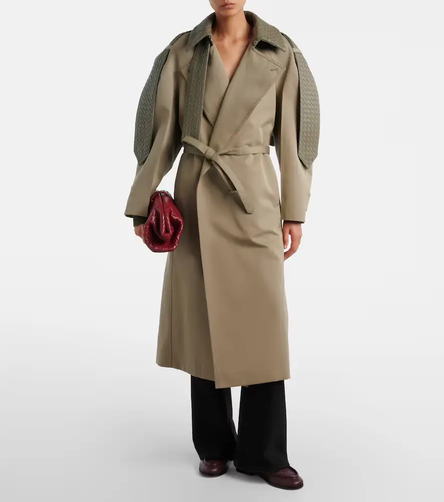 Bottega Veneta Intrecciato leather-trimmed trench coat | Thumbnail 6 Bottega Veneta Intrecciato leather-trimmed trench coat | Thumbnail 6