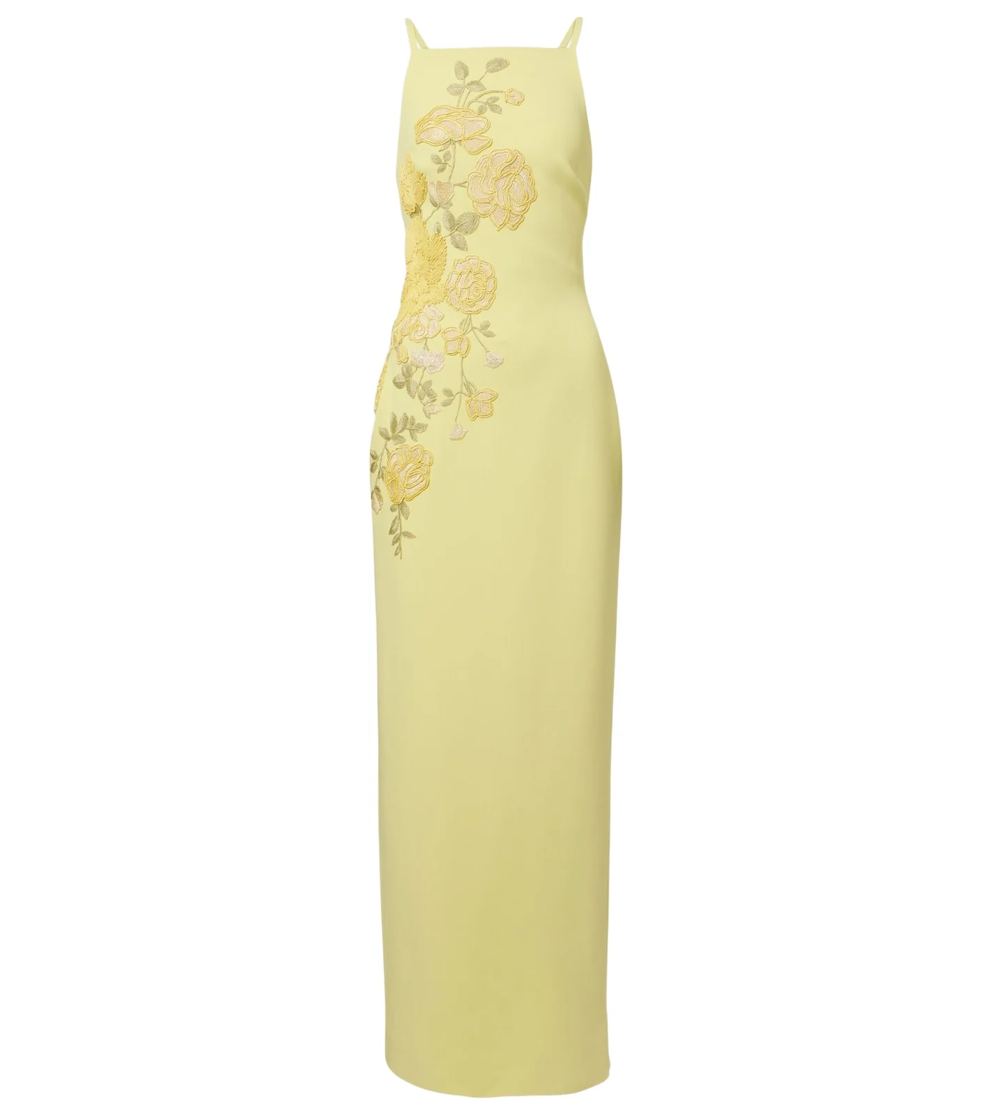 Embroidered halterneck cady maxi dress Embroidered halterneck cady maxi dress