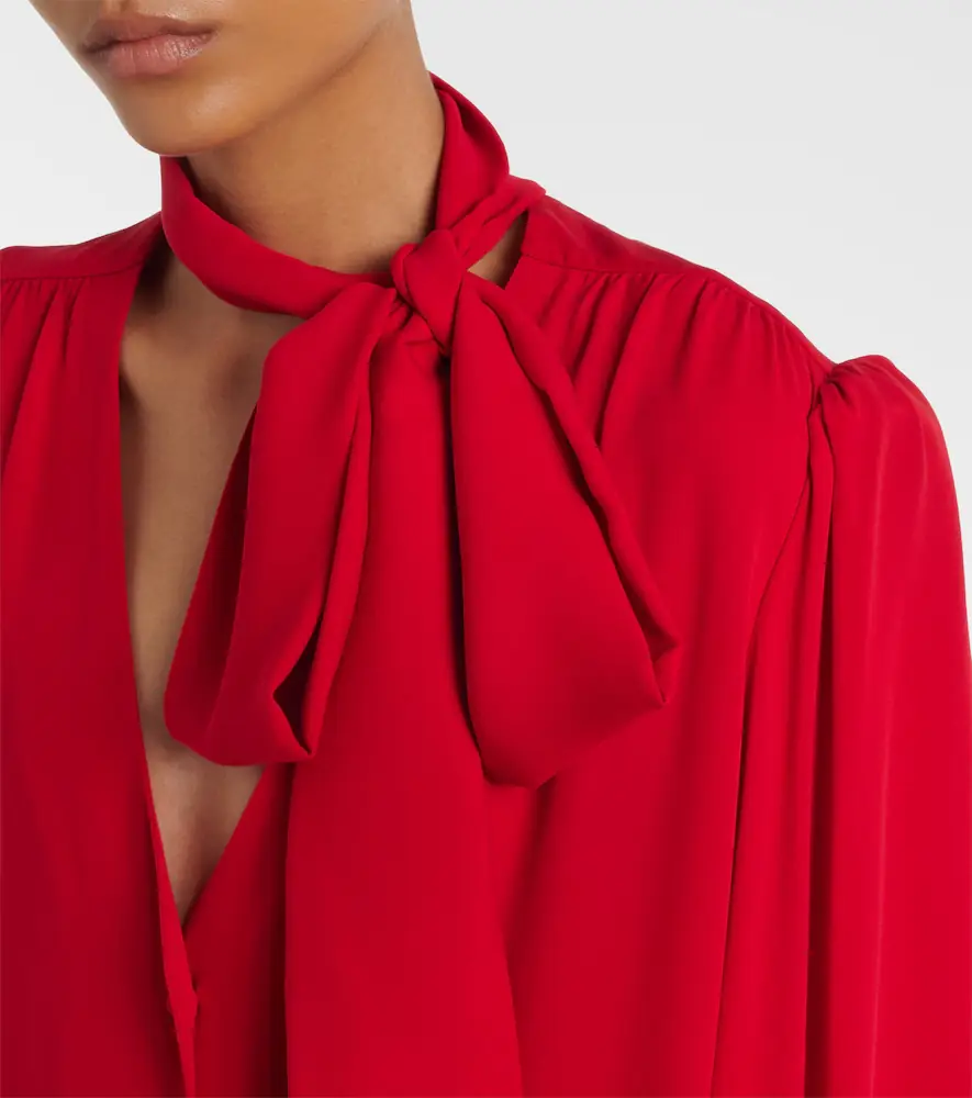 Valentino Garavani Tie-neck silk georgette blouse | Thumbnail 5