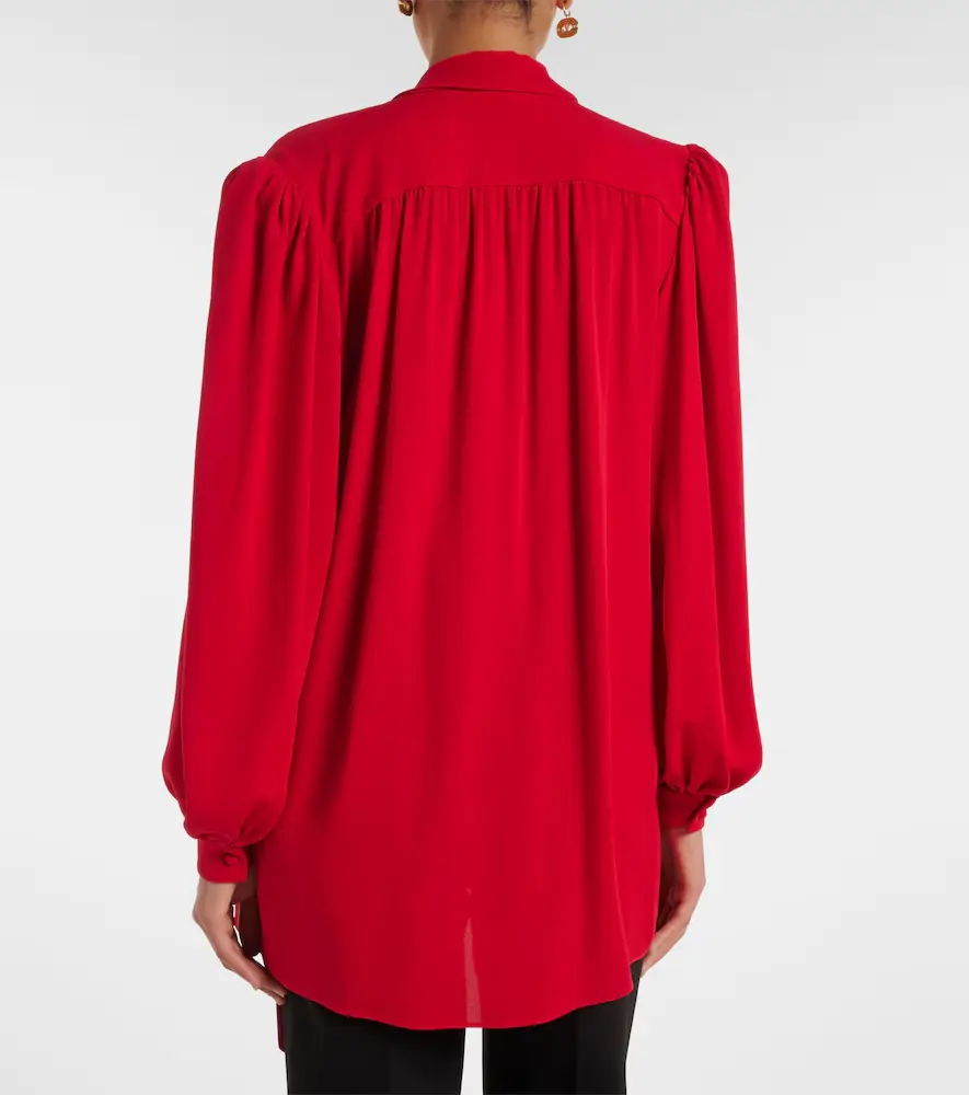 Valentino Garavani Tie-neck silk georgette blouse | Thumbnail 6