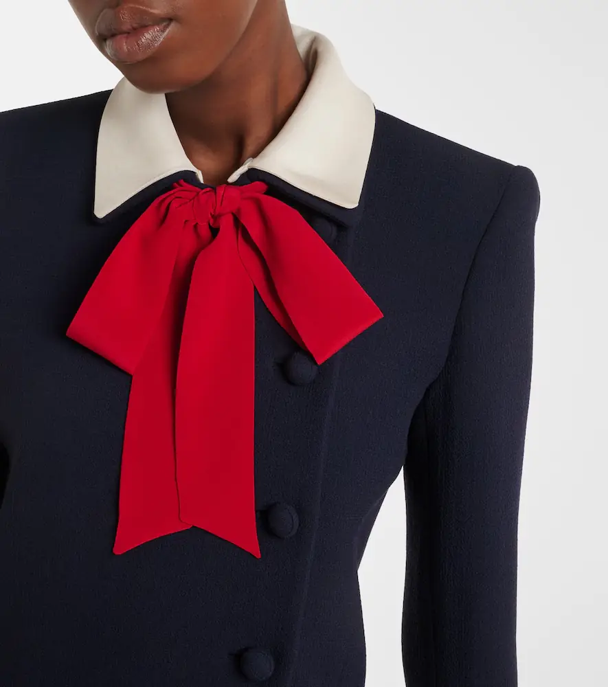 Valentino Garavani Tie-neck virgin wool jacket | Thumbnail 3