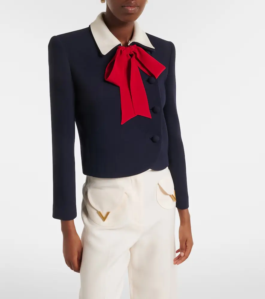 Valentino Garavani Tie-neck virgin wool jacket | Thumbnail 5