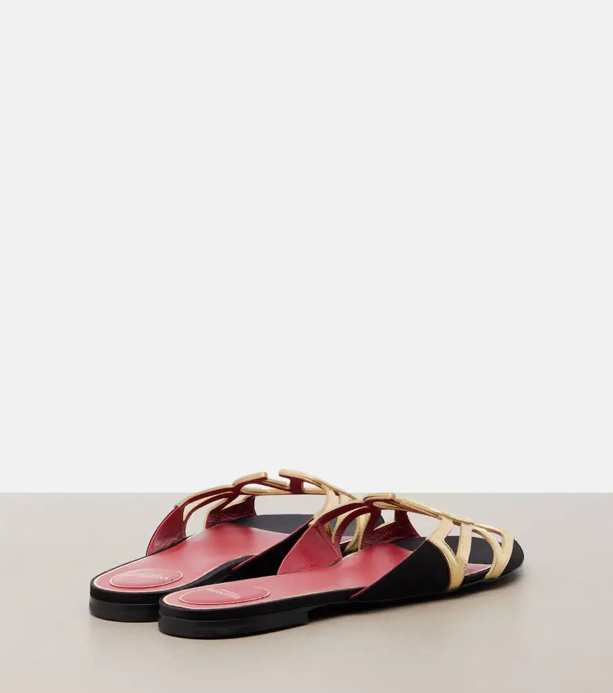 Valentino Garavani Wonderweb VLogo metallic leather slides | Thumbnail 2 Valentino Garavani Wonderweb VLogo metallic leather slides | Thumbnail 2
