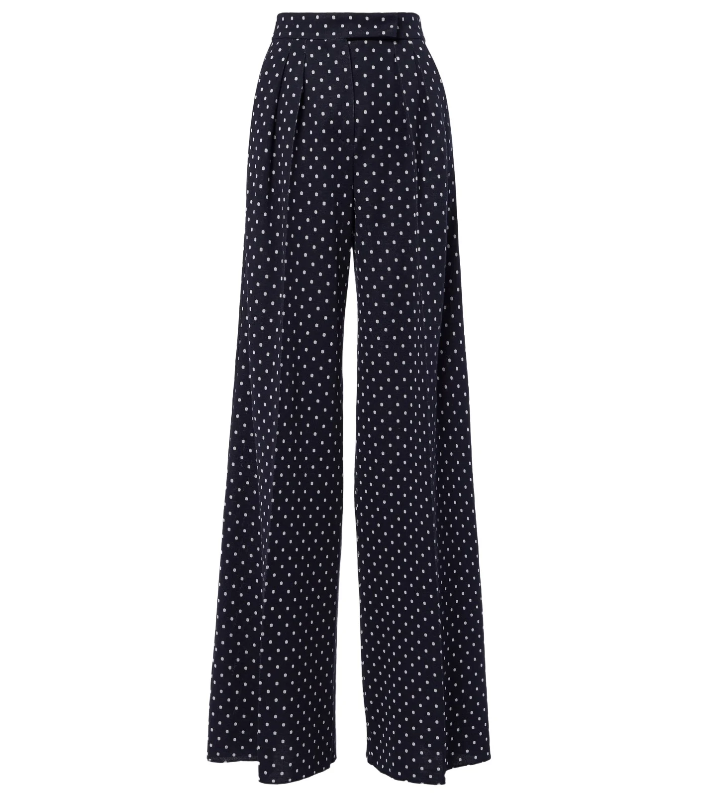 Polka-dot jersey wide-leg pants
