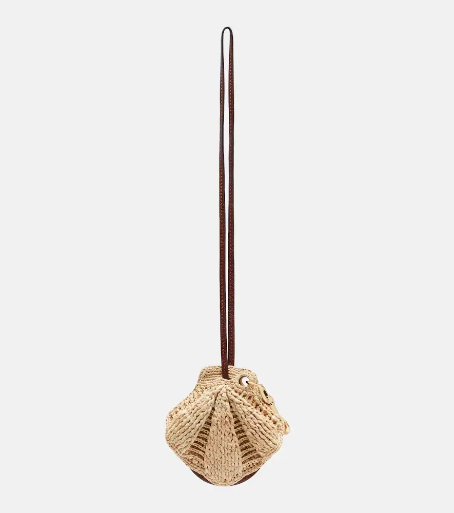 Chloé Chloé Shell embellished raffia bag charm | Thumbnail 2 Chloé Chloé Shell embellished raffia bag charm | Thumbnail 2