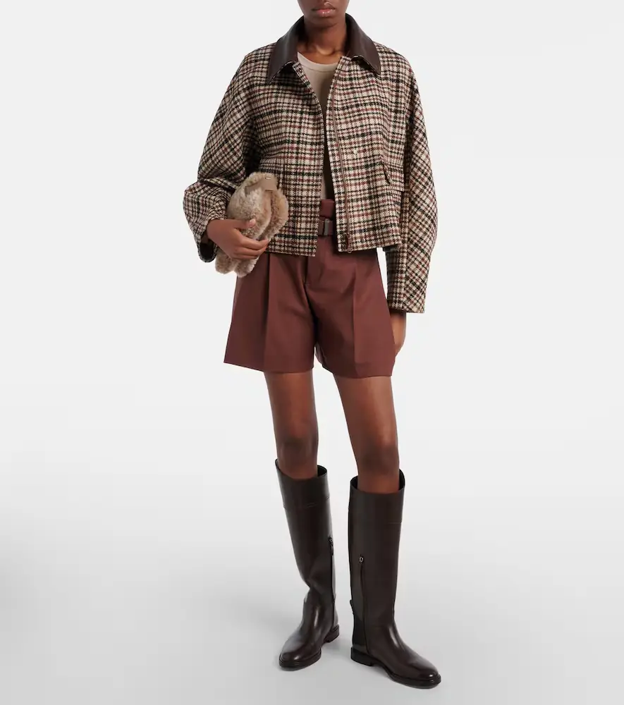 Brunello Cucinelli Monili pleated wool-blend shorts | Thumbnail 2