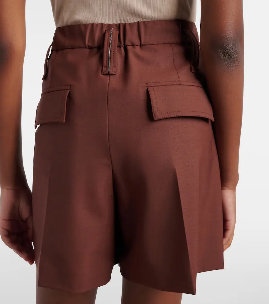 Brunello Cucinelli Monili pleated wool-blend shorts | Thumbnail 3