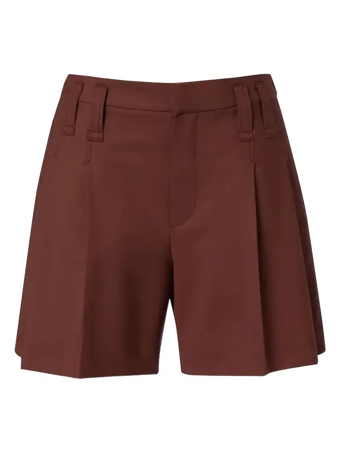 Brunello Cucinelli Monili pleated wool-blend shorts