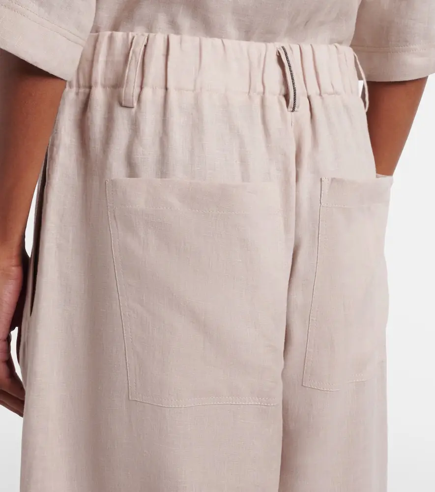 Brunello Cucinelli Linen wide-leg pants | Thumbnail 2