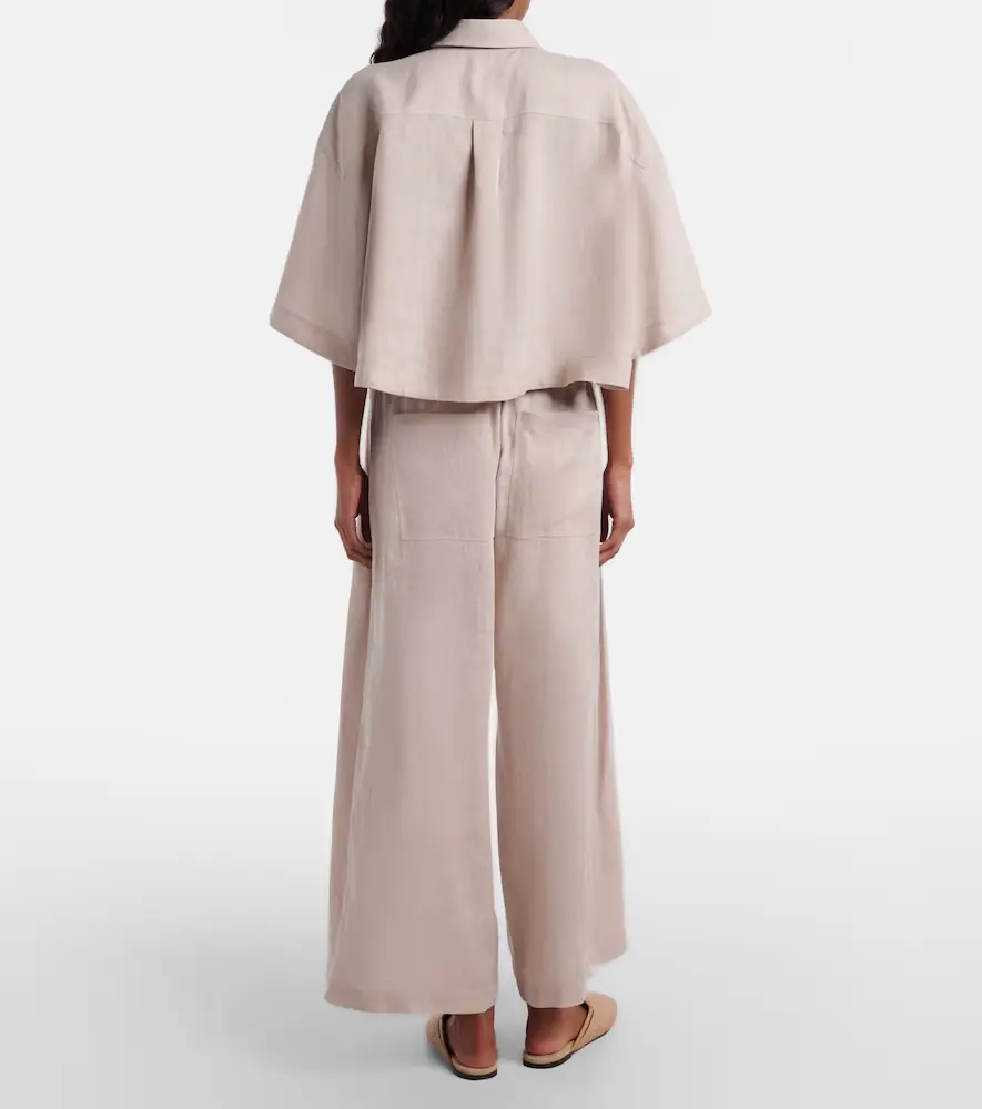 Brunello Cucinelli Linen wide-leg pants | Thumbnail 5