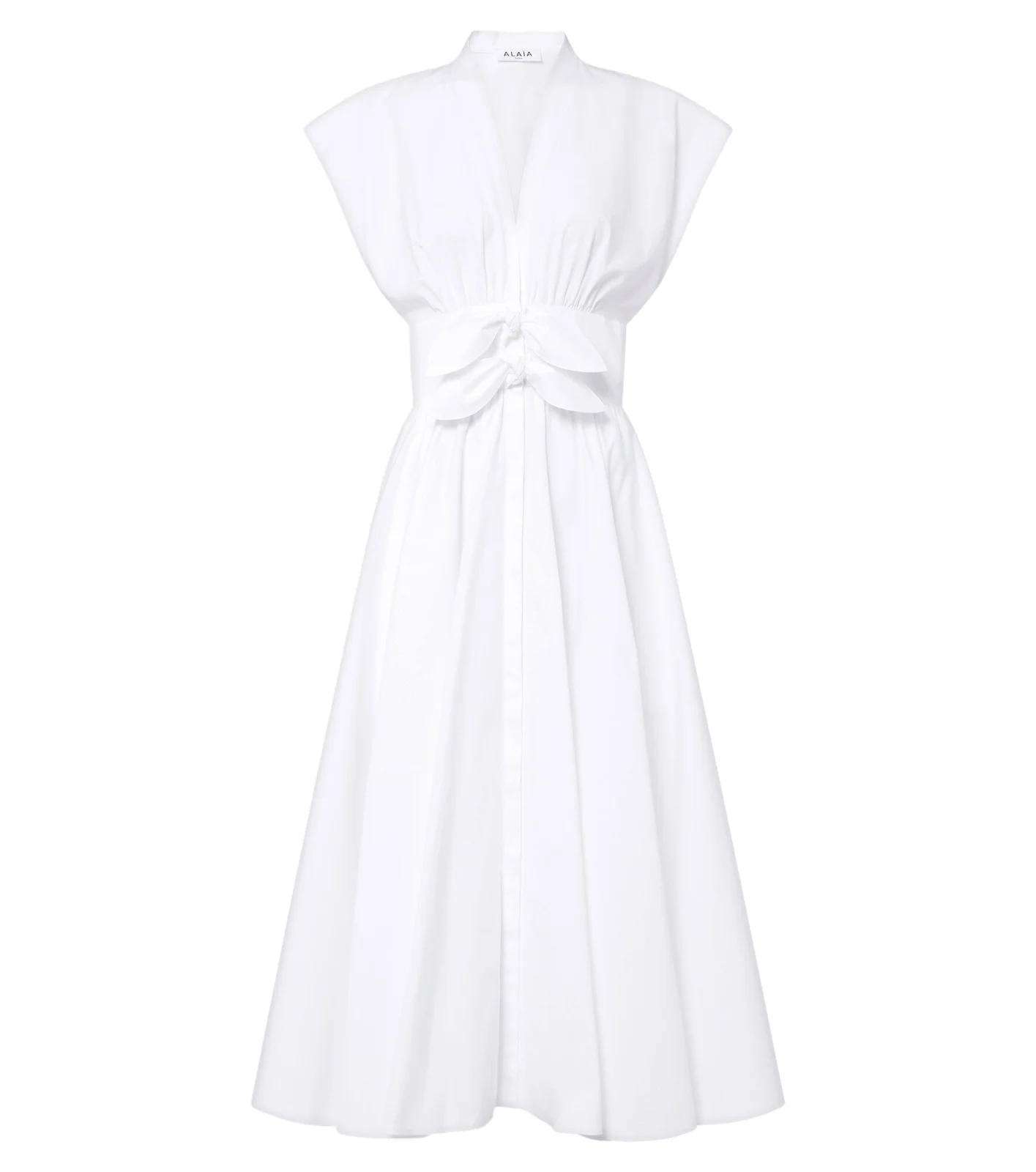 Cotton poplin midi dress