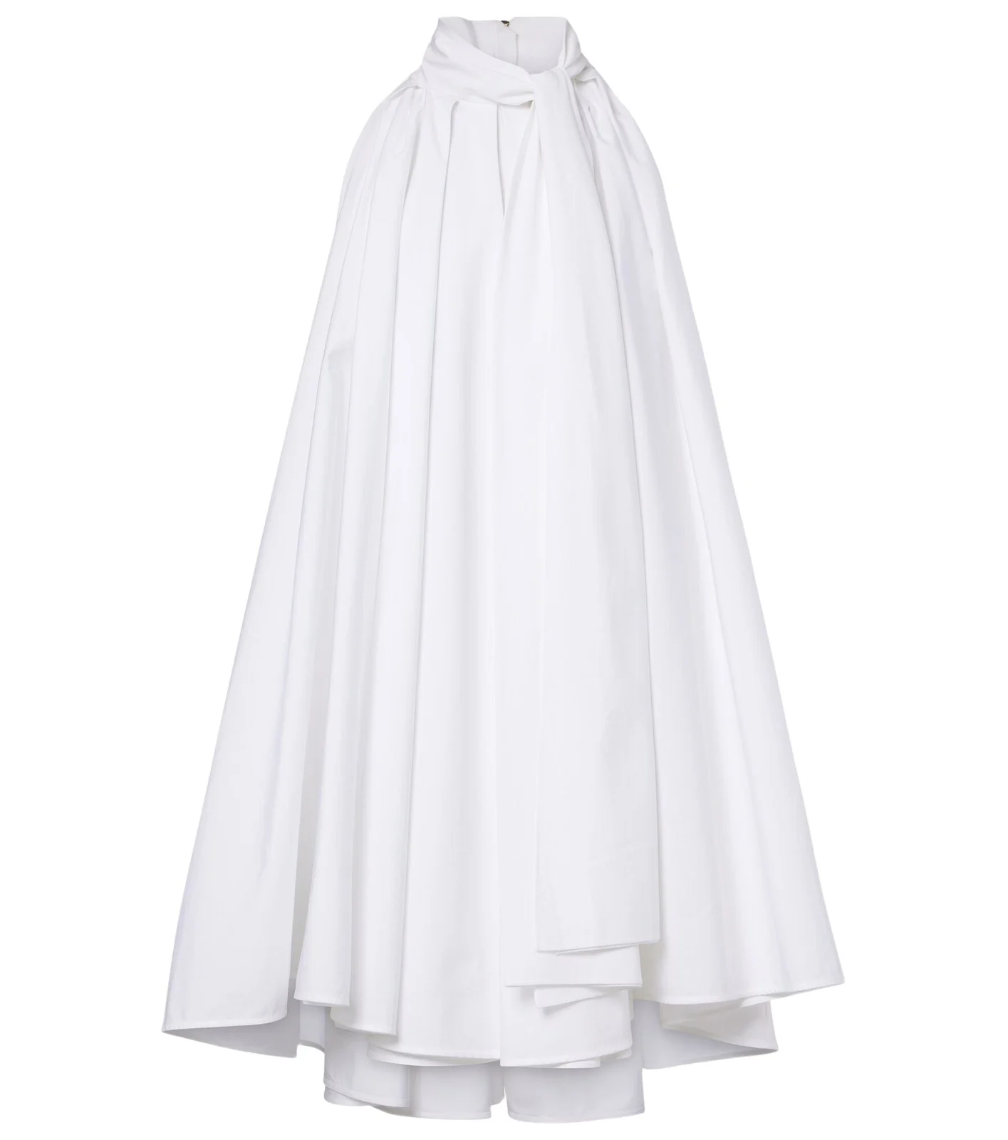Pleated cotton poplin minidress