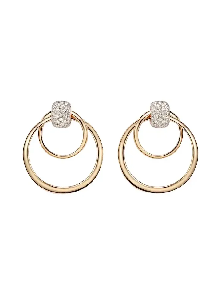 Together 18kt rose gold hoop earrings with diamonds Together 18kt rose gold hoop earrings with diamonds