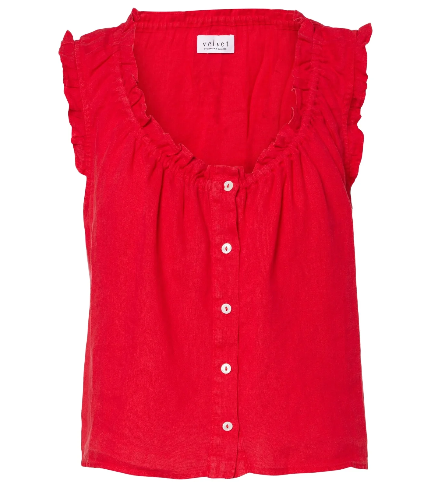 Tana ruffled linen top