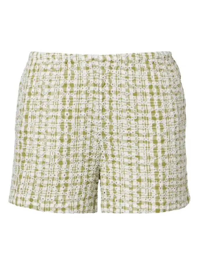Daniela embroidered cotton-blend shorts