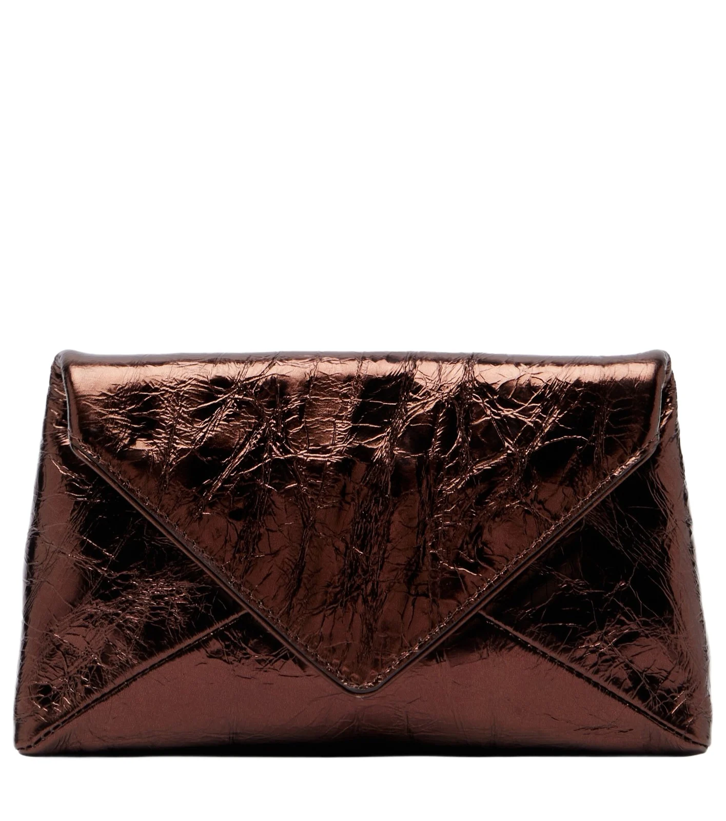 Small metallic leather clutch