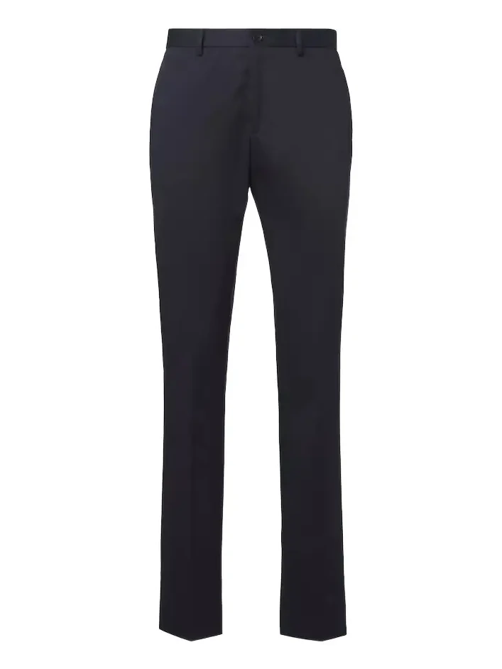 Cotton-blend slim pants