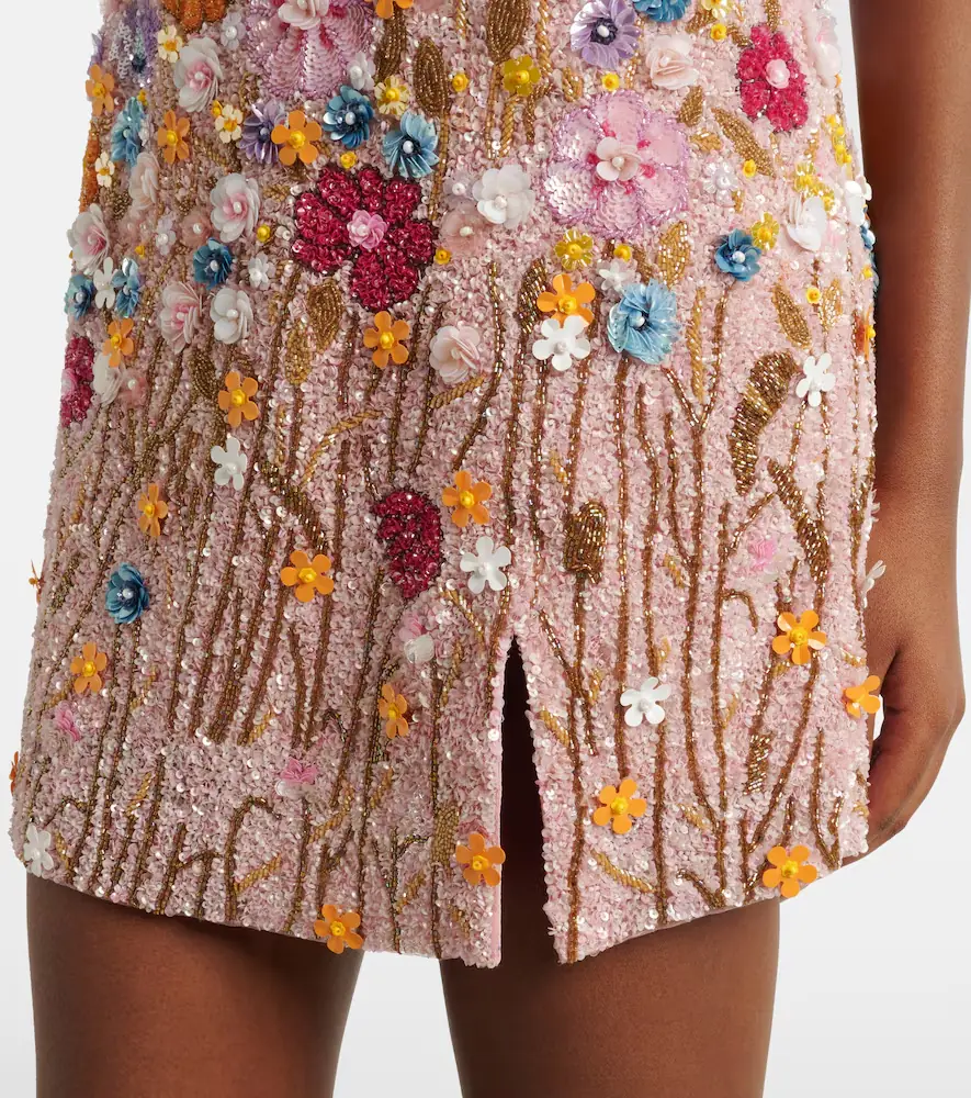 LA FUORI Là Fuori Embellished floral-appliqué minidress | Thumbnail 2
