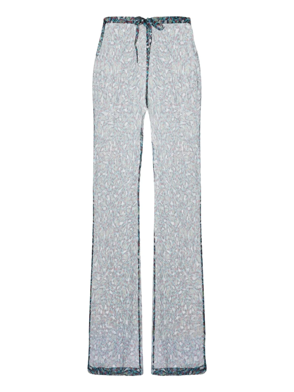 Printed sheer silk wide-leg pants Printed sheer silk wide-leg pants