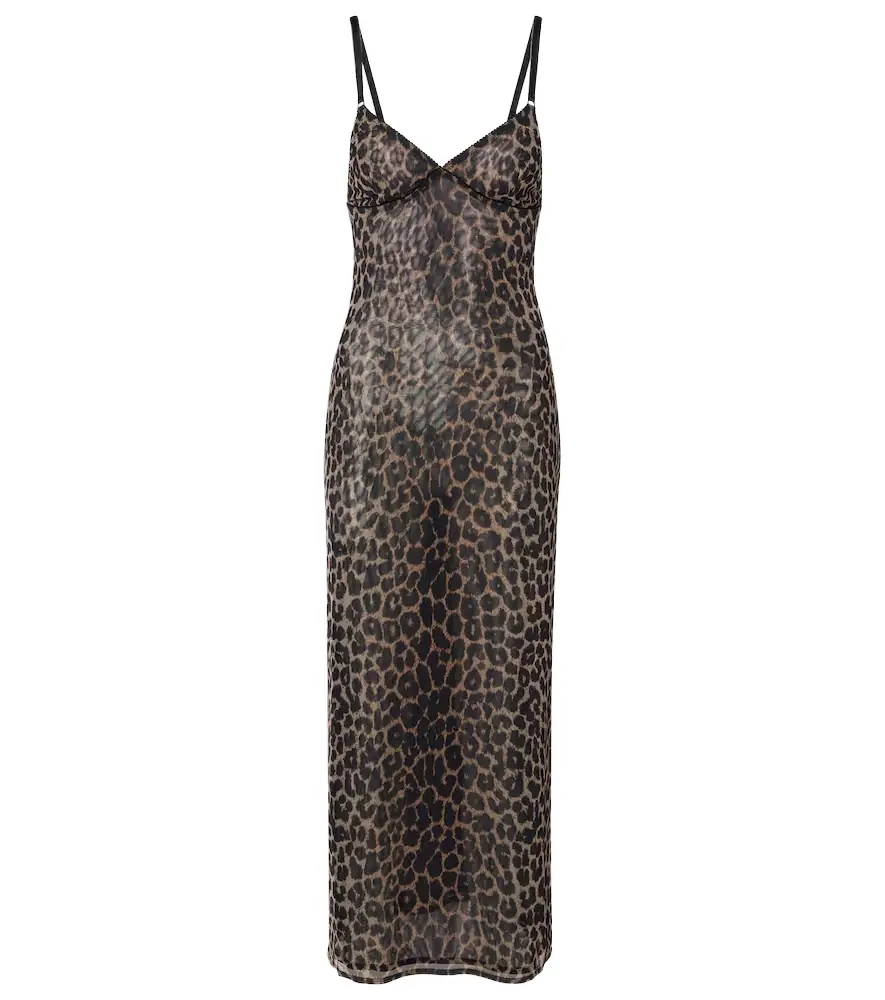 Leopard-print tulle slip dress Leopard-print tulle slip dress