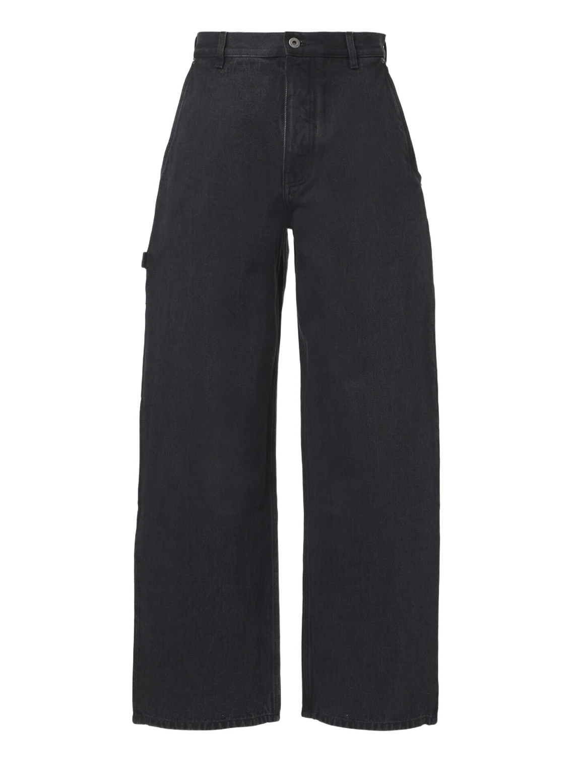 Leather-trimmed wide-leg jeans Leather-trimmed wide-leg jeans
